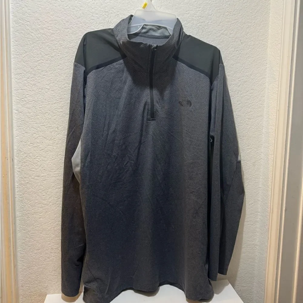 North Face Mountain Athletics FlashDry-XD 1/4 Zip Pullover Men XL Gray Black